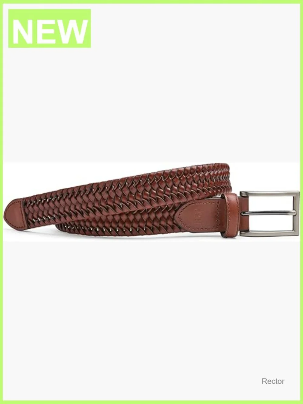 Boys Stretch Leather Braided Belt - Full Grain